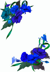 Floral watercolor template for card or invitation, summer poster with poppy flowers and leaves. 