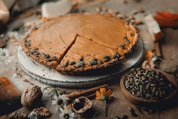 autumn pie with pumpkin seeds 3