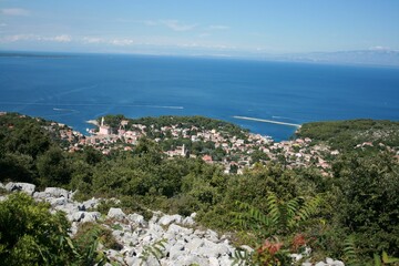 view from the top of the mountain, Veli Losinj, island Losinj, Croatia