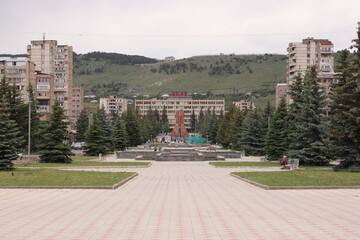 Main square in Hrazdan city, Armenia