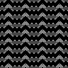Seamless pattern with chevrons, zigzag. Embroidery background. Tribal wallpaper. Ethnical folk image. Tribe motif. Ancient mosaic. Digital paper, web design, textile print, backdrop. Vector art work.