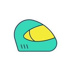 Filled outline Racing helmet icon isolated on white background. Extreme sport. Sport equipment. Vector