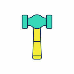 Filled outline Hammer icon isolated on white background. Tool for repair. Vector