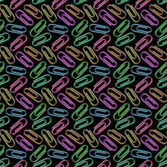 School seamless paper clip pattern for fabrics and packaging and linens and kids and wrapping paper and office