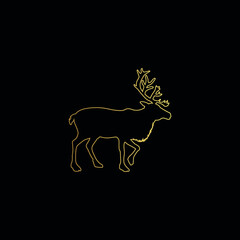 Minimal Line Art Reindeer Logo Template | Creative Reindeer Logo Design