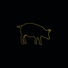 Minimal Line Art Pig Logo Template | Creative Pig Logo Design