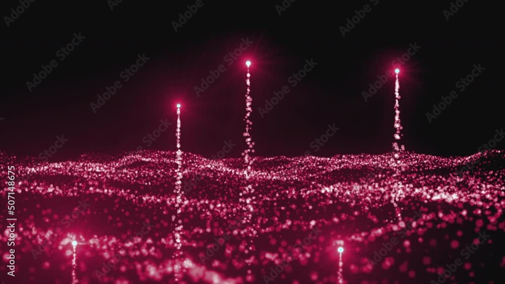 Poster glitter pink particles abstract background, flickering particles with bokeh effect. motion. bright c