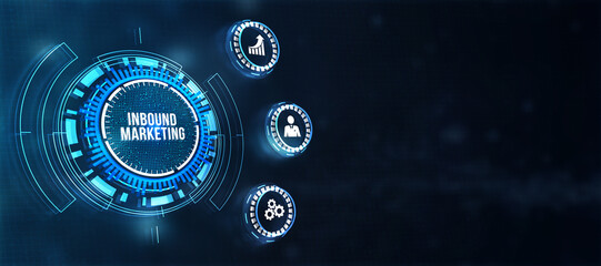 Internet, business, Technology and network concept. Inbound marketing. 3d illustration.