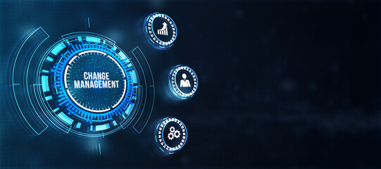 Internet, business, Technology and network concept. CHANGE MANAGEMENT, business concept. 3d illustration.