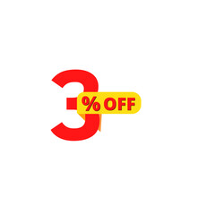 3% off red and yellow 3D design in EPS