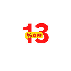 13% off red and yellow 3D design in EPS