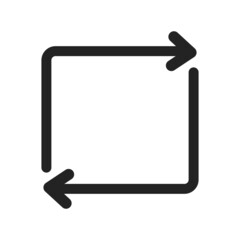 Rotate icon. Retweet arrows symbol flat vector icon for apps and websites