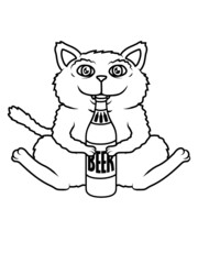 Trinkende Bier Katze 