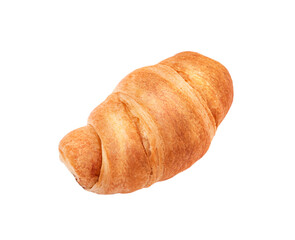 Croissant french closeup isolated on white background.