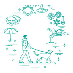 Dog Walking Weather Pet Service Walker Training