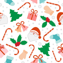 Pattern Merry Christmas New Year Holiday Santa