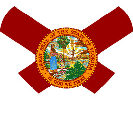 Flag of US federal state of Florida within a heart shape