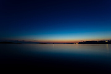 Fototapeta na wymiar Night landscape. The last rays of light on the horizon.
