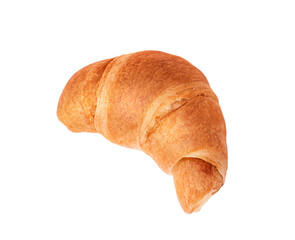 Croissant french closeup isolated on white background.