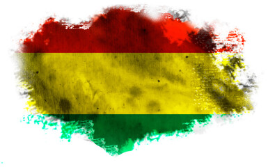 White background with torn flag of Bolivia. 3d illustration