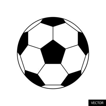 Football vector icon in flat style design for website design, app, UI, isolated on white background. Editable stroke. Vector illustration.