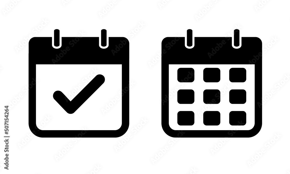Poster calendar vector icon. black illustration isolated for graphic and web design