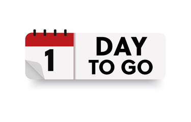1 day to go in modern style. Special offer badge. Web design. Sale tag