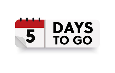 5 days to go in modern style. Special offer badge. Web design. Sale tag