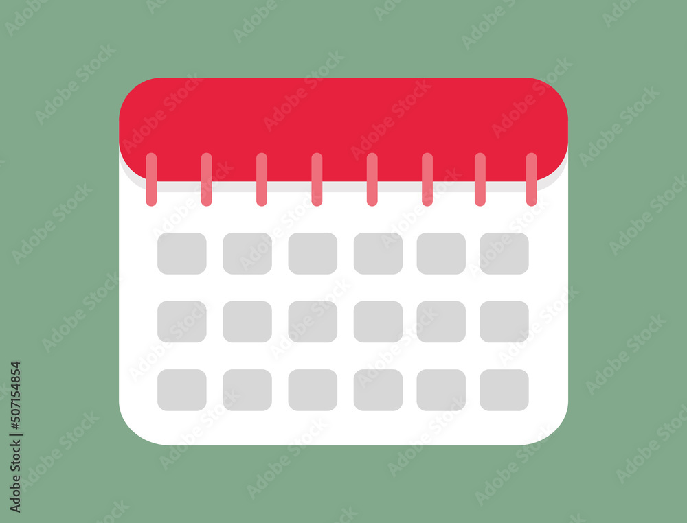 Poster flat calendar icon vector with date. reminder image
