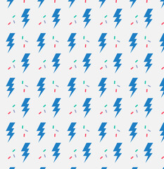 seamless pattern lightning and confetti  