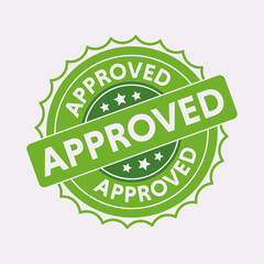 Abstract grunge rubber office stamp with the word approved written inside the stamp