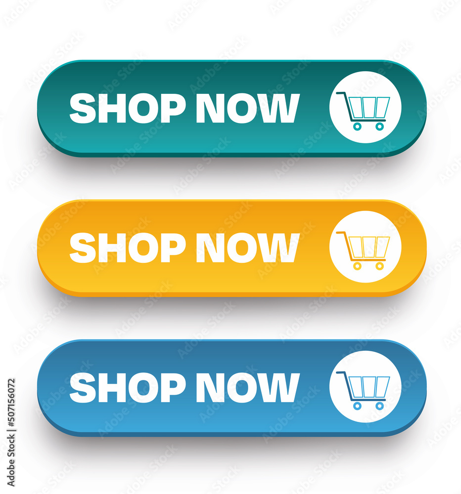 Poster A set of volumetric colorful buttons for websites and applications