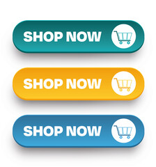 Fototapeta premium A set of volumetric colorful buttons for websites and applications