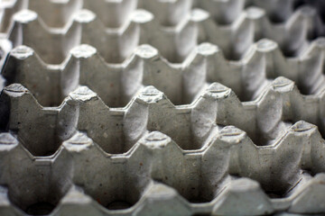 Paper tray, cardboard for eggs. Background, postcard concept.