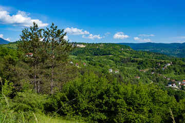 Naklejka na ściany i meble Mountains landscape in Bosnia and Herzegovina near city Jajce.