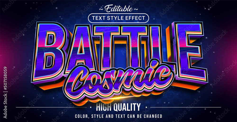 Poster Editable text style effect - Battle Cosmic text style theme.