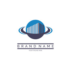 building planet real estate logo template design for brand or company and other