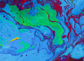 Abstract acrylic hand painted background, close-up