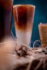 ice chocolate coffee in a glass