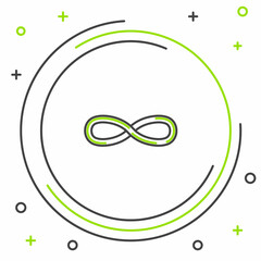 Line Infinity icon isolated on white background. Colorful outline concept. Vector