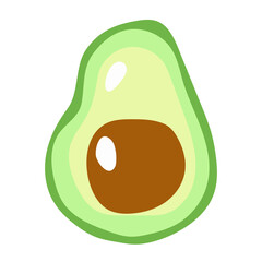 kawaii cute avocado with a smile