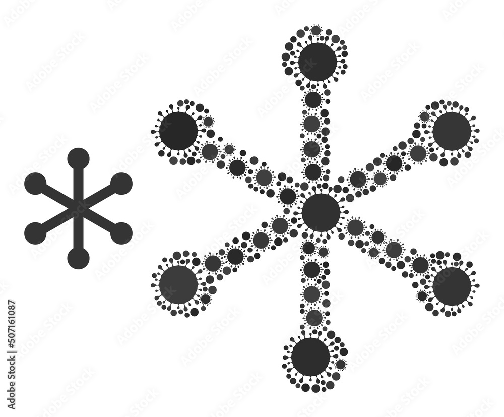 Poster network links mosaic icon. vector mosaic is created from random infection items. infection mosaic ne