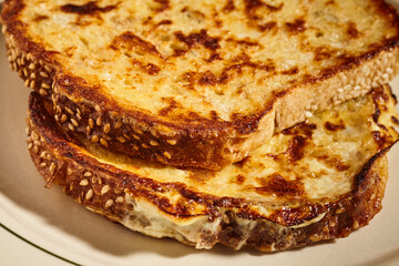 French toast made with whole wheat bread. This dish is also known as eggy bread, Bombay toast,...