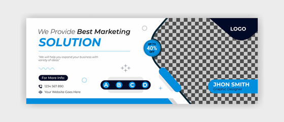 Best Marketing solution social media cover design template with creative and corporate background for any corporate office or business.