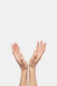 Clean hands on white background. sign language concept.