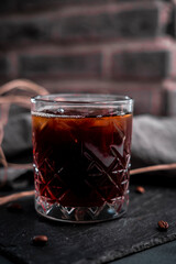 Presentation of bean coffee varieties with different types of cups on a special ground