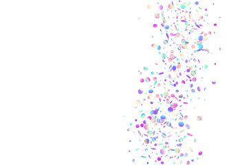 Rainbow Confetti. Pink Retro Glitter. Disco Festival Serpentine.