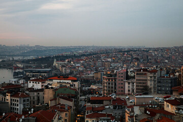 View of the city, buildings and Chaotic Architecture