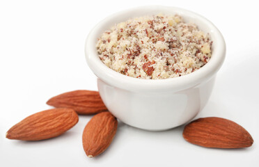 Crushed with peeled almond