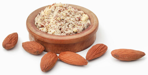Crushed with peeled almond